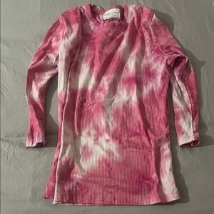Pink Tie-Dye 3/4 Sleeve Women's T-shirt